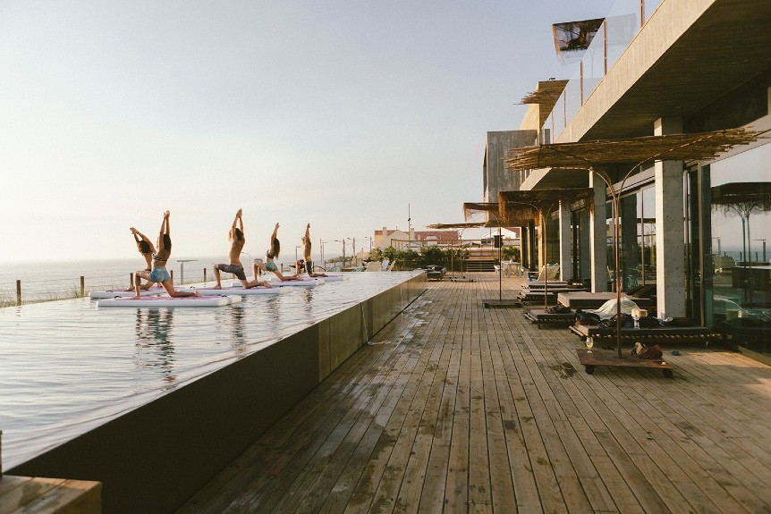 Noah Surf House terrace yoga wellness hotels